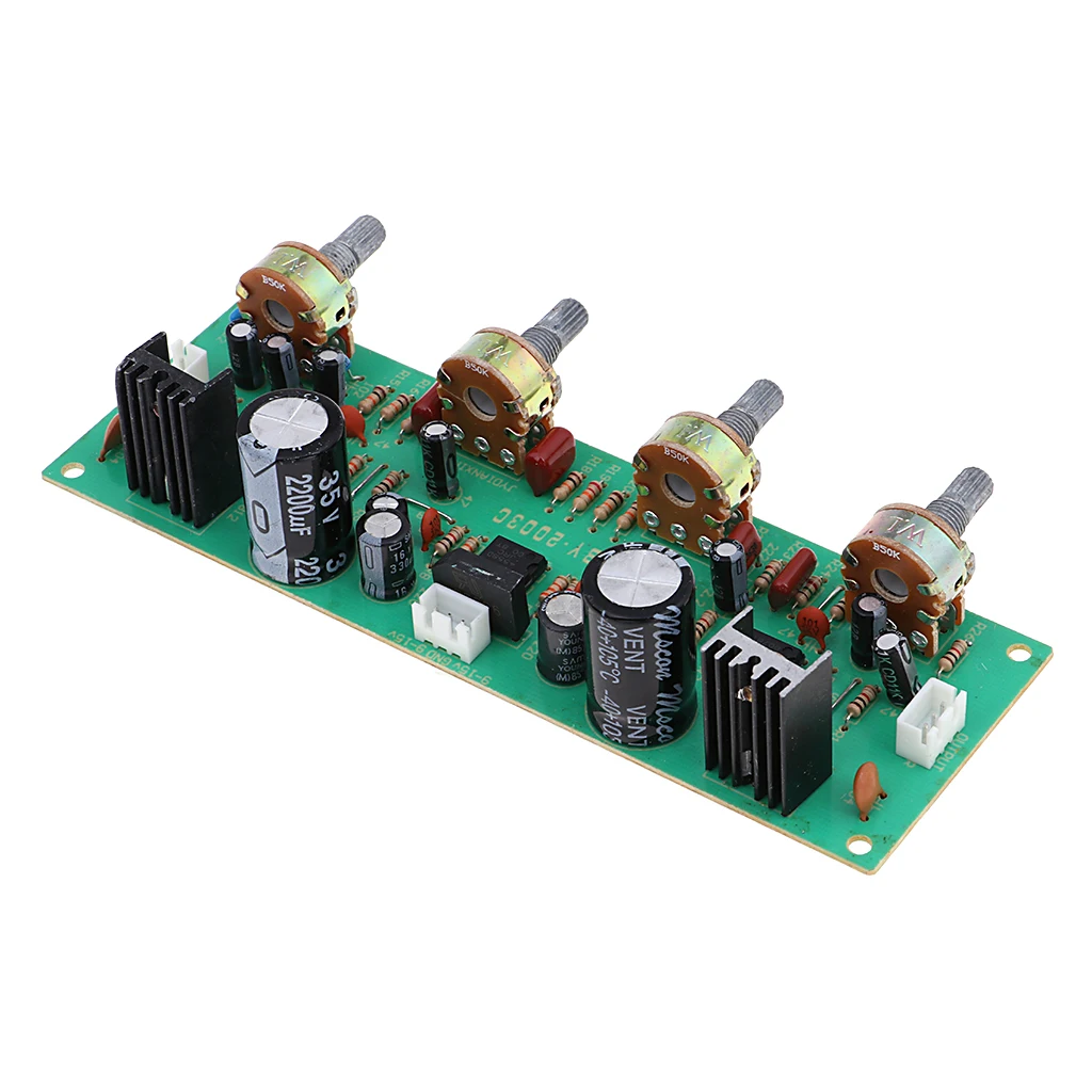 NE4558 OP-AMP HIFI Amplifier Volume Tone EQ Control Board Preamplifier DIY Dual Treble Midrange Bass