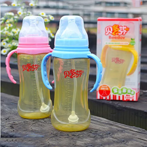 2014 New Nano Silver antimicrobial Baby Bottle 330ml circular shank pp