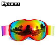 UV400 детские лыжные очки двойная сферическая линза очки для катания на лыжах и сноуборде для мальчиков и девочек детская одежда лыжные снежные очки маски eytocor