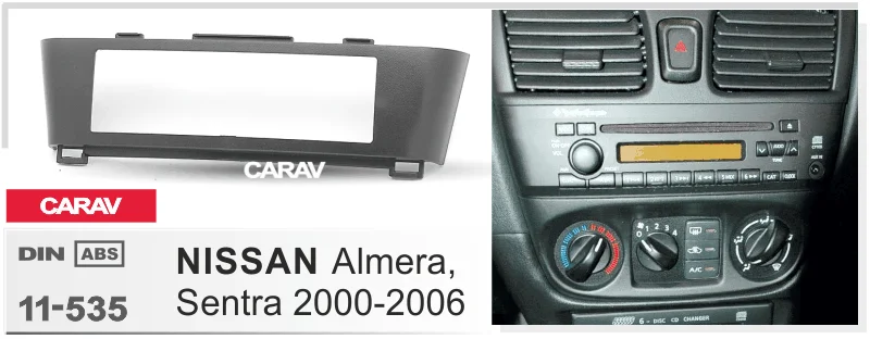 CARAV 11-535 1 Din Радио панель для NISSAN Almera Sentra 2000-2006 DVD стерео панель тире крепление