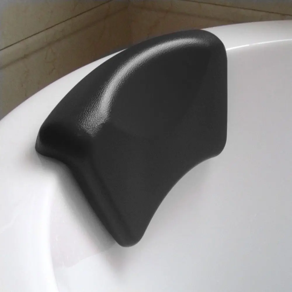 

PU Black Bath Pillow Bathtub Spa Head Rest Neck Support Back Comfort Tub Holder YS-14