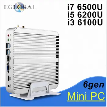 

Fanless pc Nettop 6th Gen Skylake Windows 10 Business Mini PC with Core i3 6100U i5 6200U i7 6500U 6600U 4K VGA HDMI HTPC WiFi