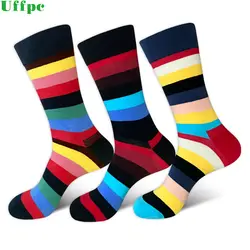 5 пар/лот Новый Забавный моды Для мужчин's хлопок Happy Socks Повседневное Новинка экипажа платье классное Lone носки свадебные подарки