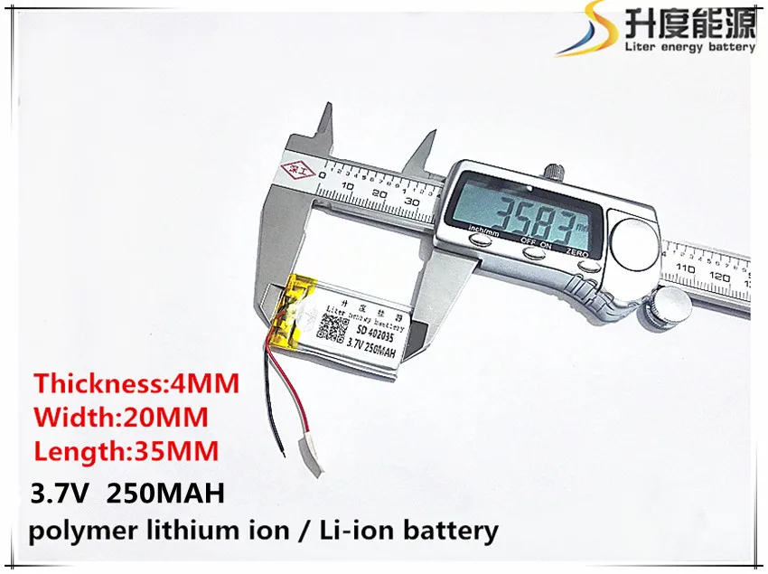 Bluetooth 042035 402035 250mah MP3 MP4 MP5 маленькие игрушки 3,7 V литий-полимерный аккумулятор
