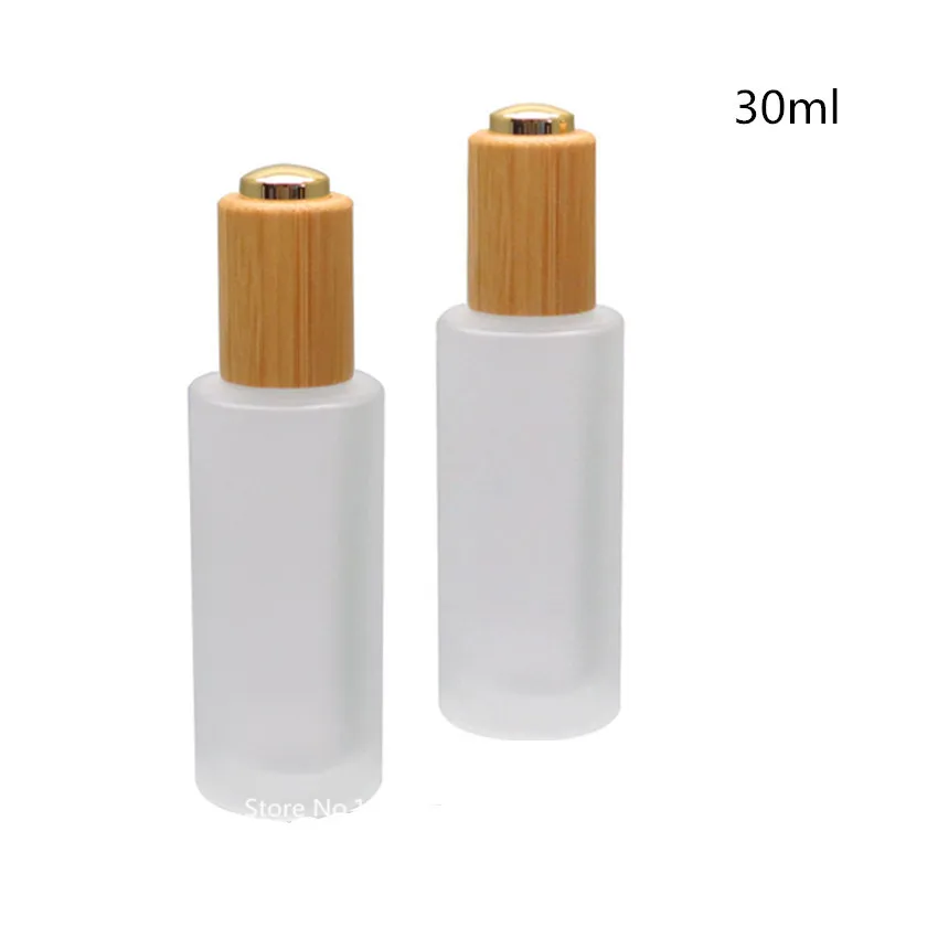 

20 units 30ML Essential oil Glass Bottles With Bamboo Press Cover Lid Frosted Glass Lotion Essence Oil Press Bottle With Bamboo