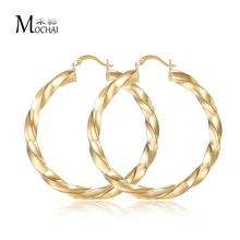 

Personality Super ropes Big Circles Hoop Earrings Twisted For Women Fashion Gold-color Jewelry Trendy Earrings gift ZK20 50mm