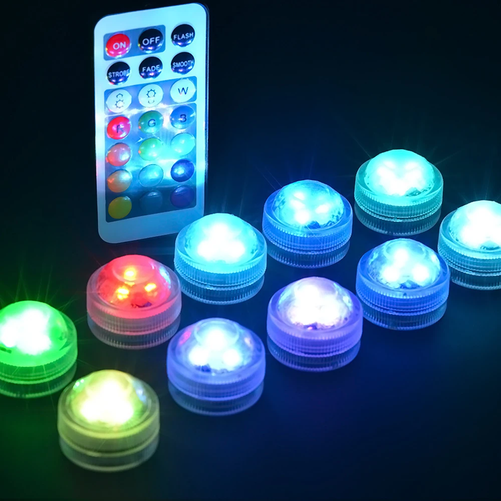 Remoto à Prova Água para Vaso Festa de Casamento Decoração do Feriado Luz de Velas de Controle Xunata Submersíveis Floral Chá d' Tigelas 1 pc Led Rgb 1 À Prova D' Água para Vaso Tigelas
