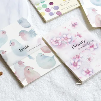 

30 Pages /Pack Fresh Flowery Birds Grapes Memo Pads Sticky Notes Stick Label School Office Supply Student Stationery