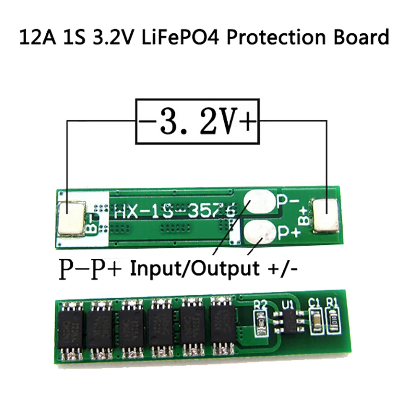 

1 x 12A 1S 3.2V LiFePO4 Lithium Iron Phosphate Battery Input Ouput Protection Board