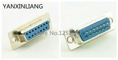 

10pcs D-SUB VGA DB15 Pin Female Solder Type Connector Socket 2 Rows DB15F Female