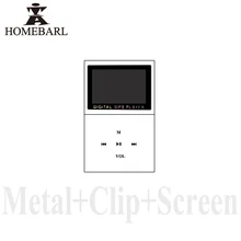 HOMEBARL 1,2 ''ЖК-экран мини портативный металлический MP3-плеер с зажимом и слотом Micro SD максимальная поддержка 32 Гб TF карты памяти