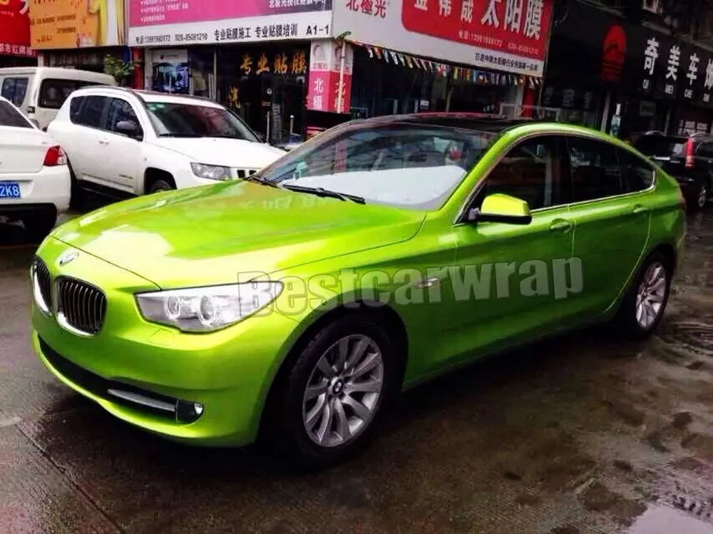 florencent yellow lime lemo Glossy metallic car wrapping film mid night candy vhicle boat plane covering styling skin Foil 3m 1080 arlon Graphic hexis (28)
