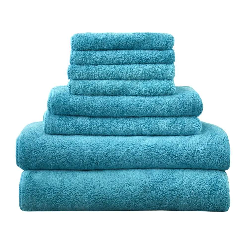Удобный набор мягких полотенец сплошной цвет для рук/лица/волос/банное полотенце s машинная стирка стандартный размер 8 шт./лот быстросохнущее полотенце s