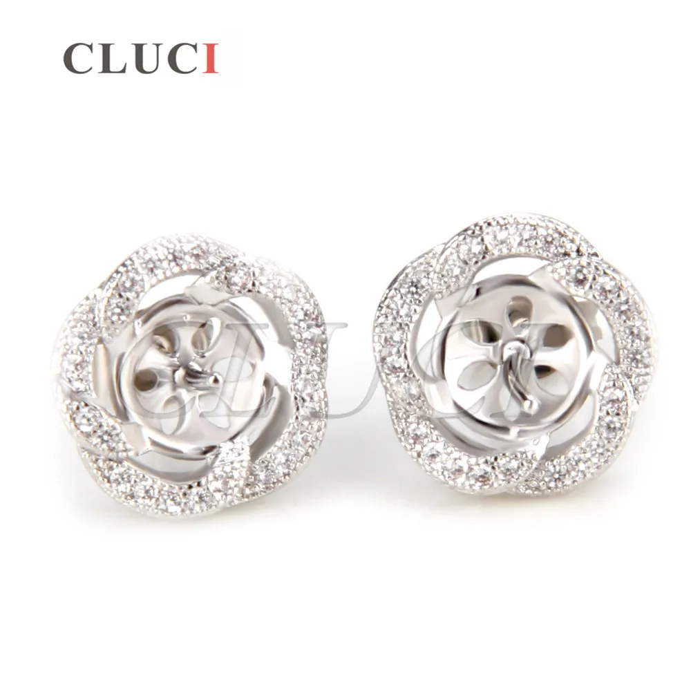 

Silver plated Rose earring fittings flower stud earring fittings 1 pair