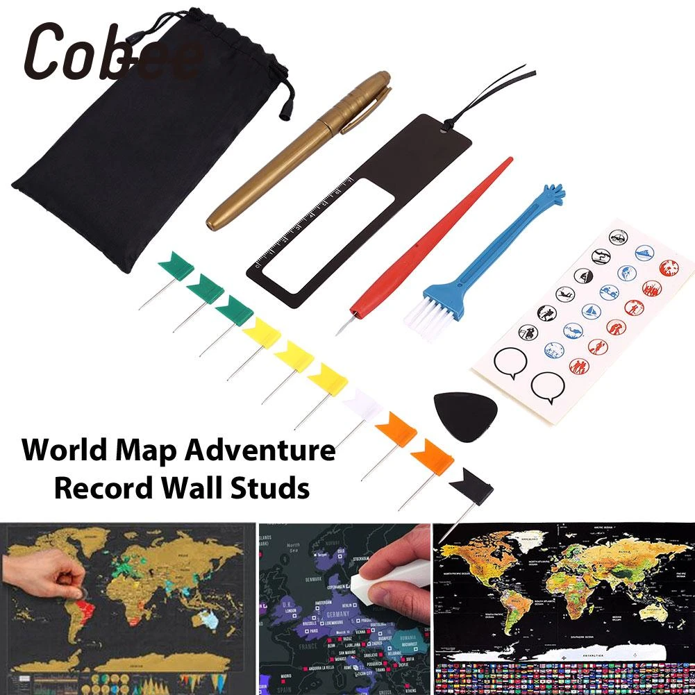 8pcs/Bag DIY Scratch Pen Set Scratch Map Tool Set for Scratch Map Maps