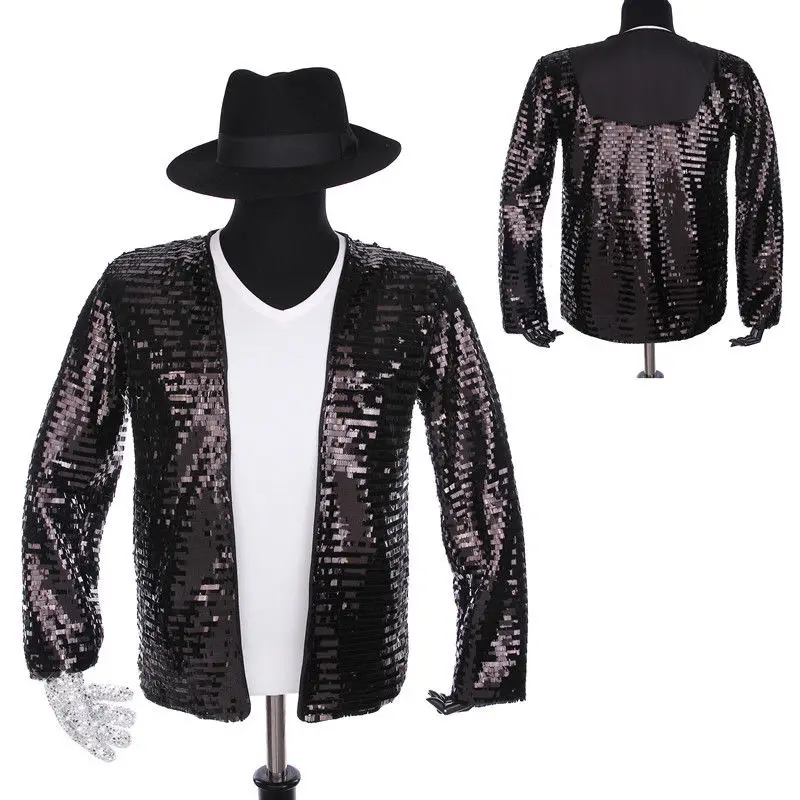 Classic Cosplay MJ Michael Jackson Billie Jean Jacket T-Shirt Glove Hat Performance Collection
