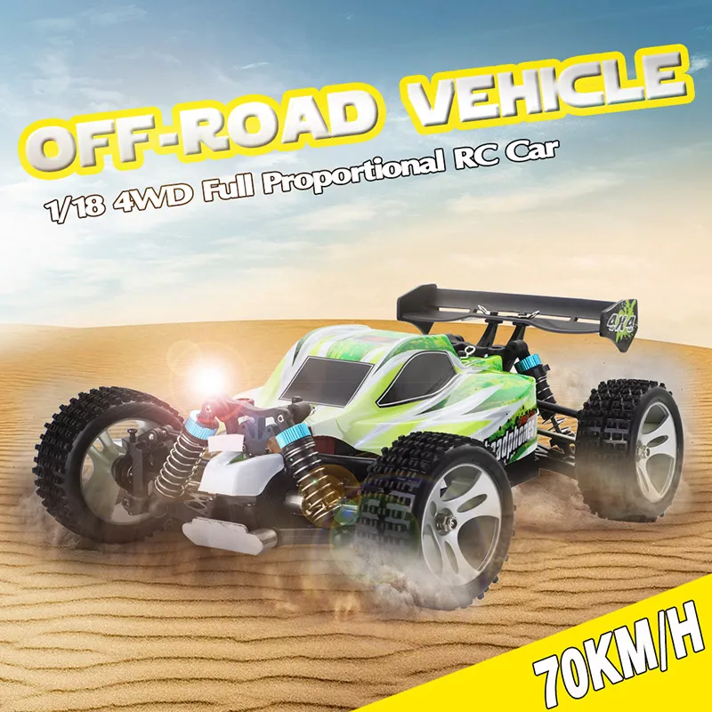 Оригинальный WLtoys A959B Багги внедорожник 2 4G 1/18 4WD RC автомобиль Высокая скорость 70