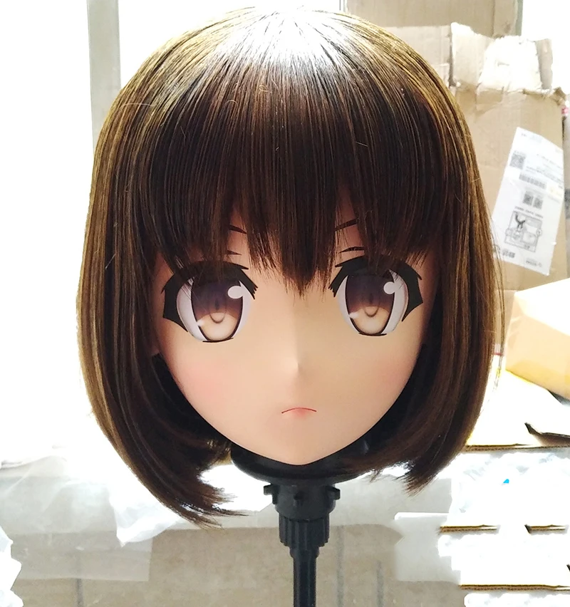 

(KM116) Handmade Female Resin Crossdress Pretty Girl 3/4 Head Lolita Doll Mask Japanese Anime Cosplay Kigurumi Mask Crossdresser