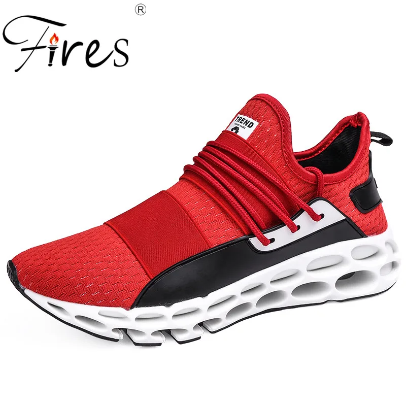 Срабатывает Для мужчин Спортивная обувь резиновые подошвы кроссовки Нескользящие мужские Прогулочные кроссовки большой Размеры 39-45 человек's zapatillas hombre - Цвет: red