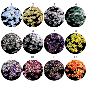

1 BOX 3MM CHAMELEON NAIL ART 3D Nail Charms Stars Sequins 12 Colors Nail Decor Women Gift Ideas Small Gift Kids Gift Craft Beads