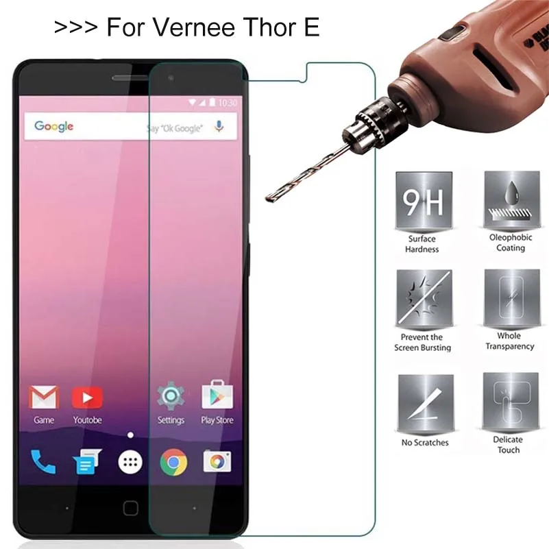 

9H 2.5D 0.26mm Tempered Glass Protector For Vernee THOR E 5.0 inch LED Screen Toughened Protective Film Cover For Vernee THOR E