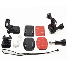 Go Pro J-Hook Buckle + Screw Nuts +Flat Curved Mount + 3M Sticker + Quick Buckle + 3-Way Arm + Locking Plug + Fixed Rope for Cam
