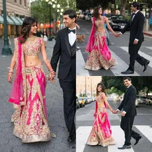 Шикарное индийское свадебное платье с аппликацией в виде русалки из двух частей, v-образный вырез, расшитое бисером, длина до пола, свадебные платья с запахом