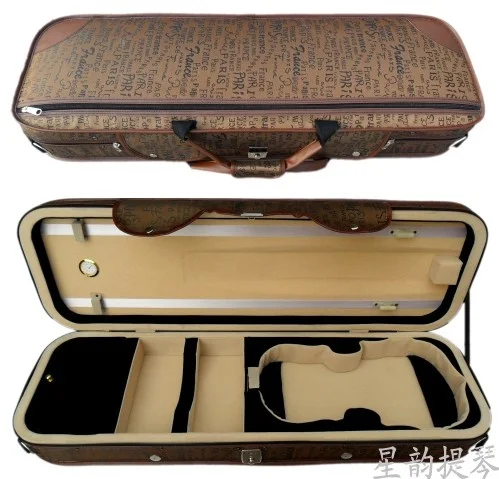 

High Grade French Violin Box Waterproof Moisture Proof Moisture Meter Double Strap with Lock 1/2 3/4 4/4