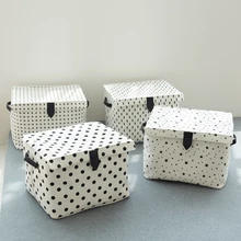 Складная корзина для хранения белья и хлопка с крышкой