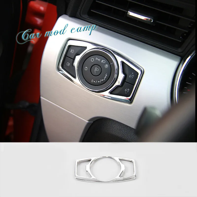 For Ford Mustang 2015 2016 2017 Stainless Chrome Interior Head Light Adjustment Button Cover Trim 1pcs Car Styling Accessories! |