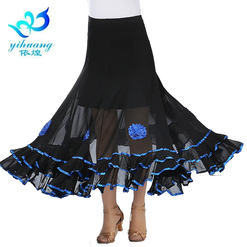 Women Latin Salsa Flamenco Ballroom Dance Modern Tango Waltz Skirt Dress Fashion