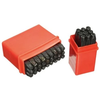 

2 Set 5MM Handmade Leather Stamp Punch Tool DIY leather wood Metal stamp engraving seal print Number English LOGO marking Tool