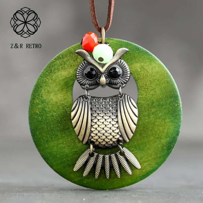 

Owl Women Chain Necklace Round Jewelry Necklace Vintage Fashion Pendant Necklace Clothes Accessories Best Friends Pendant Gifts