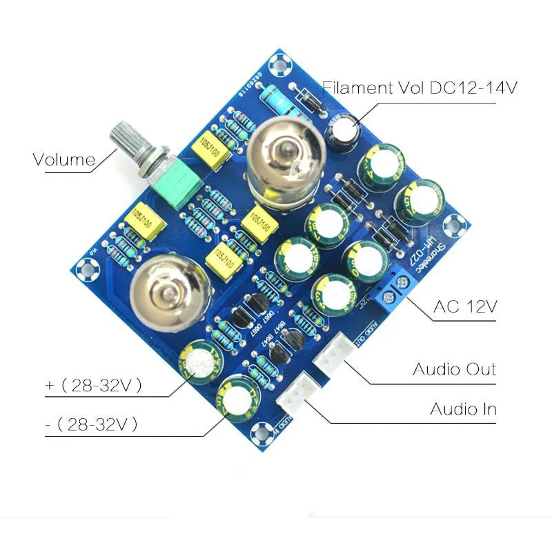 SOTAMIA 6J1 Vacuum Tube Preamplifier Amplifier Board Headphone Amplifier Preamp Bile Amp Diy Speaker Home Sound Theater