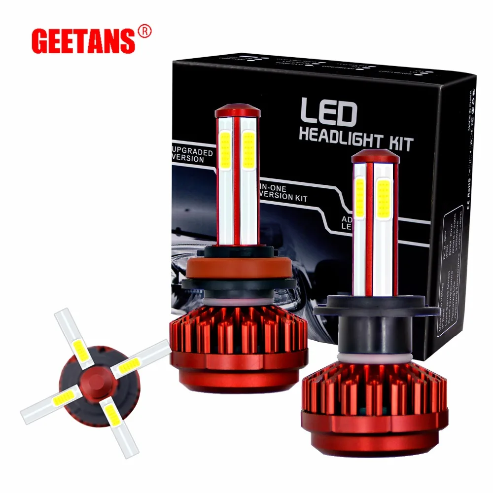Светодиодный головной фонарь GEETANS H4 H7 H11 9005 9006 HB3 HB4 80 Вт 8000 лм 6500 К 12 в пост. Тока