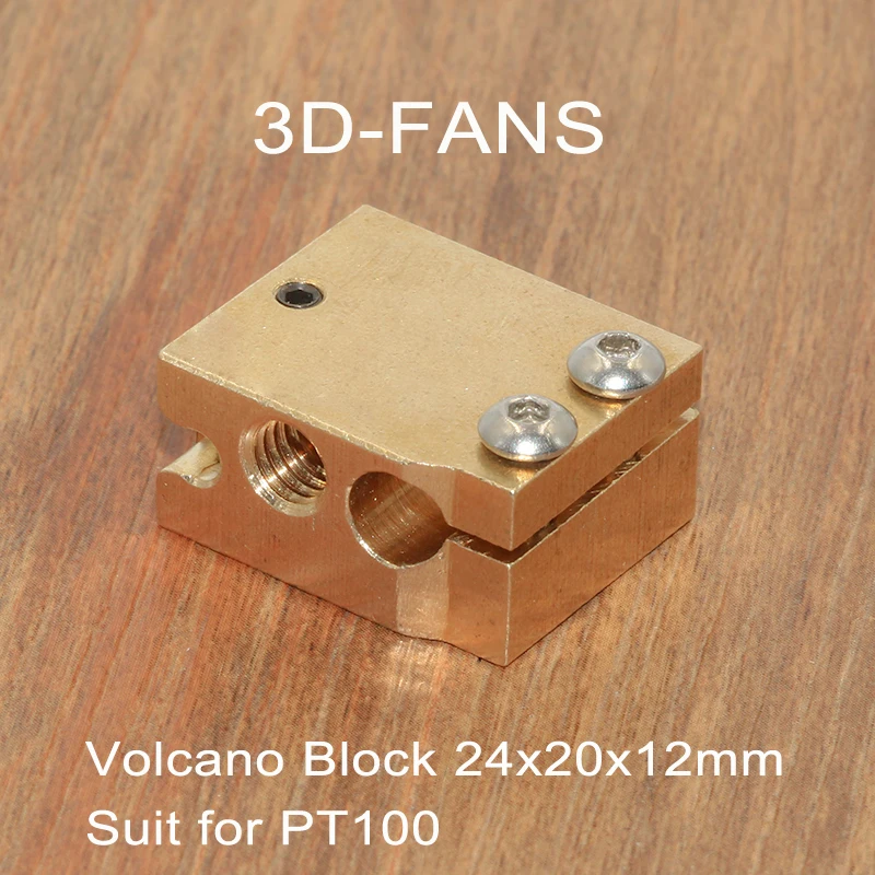 1 قطعة 3D طابعة أجزاء بركان سخان النحاس كتلة ل E3D بركان Hotend الثرمستور استشعار PT100 24x20x12 ملليمتر