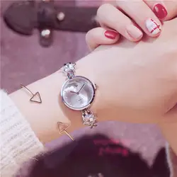 JS Женские кварцевые наручные часы очень маленький циферблат из нержавеющей стали женские часы со стразами декоративный браслет часы Reloj Mujer