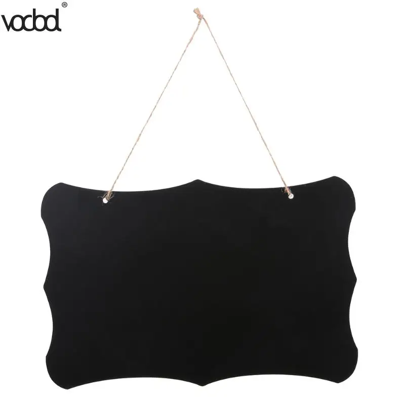 

Rectangle Hanging Rope Wooden Blackboard Double Sided Erasable Chalkboard Wordpad Message Black Board Office School Supplies