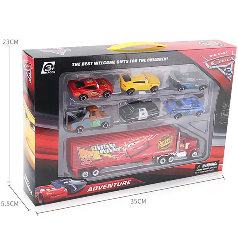 7 шт./компл. disney Pixar машина 3 Lightning McQueen Джексон Storm Материал Мак дядя грузовик 1:55 литья металла модель автомобиля