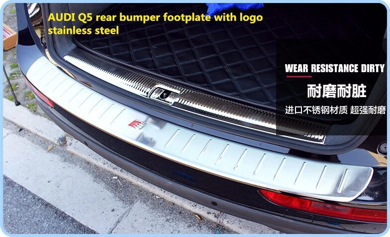 

Higher star stainless steel rear trunk bumper footplate,protection pedal sticker,guard plates,scuff plate for Audi Q5 2009-2015