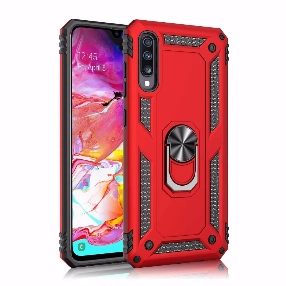 For Samsung Galaxy A50 case Holder StandArmor Hybrid Magnetic Bracket Finger Ring Cover For Samsung A10 A20 A30 A40 A50 A70 Case (2)