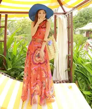 Women Summer Dresses 2015 Hot New Bohemian Beach Print Super Long Vestido Plus Size X-6ML Slim Dresses Orange Yellow Print Dress