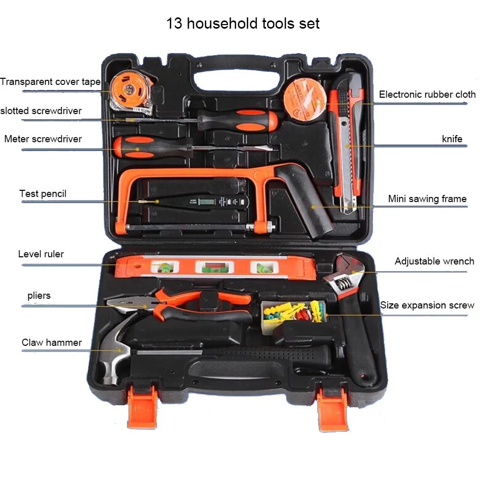 13 шт бытовой ручной набор инструментов включает в себя отвертка плоскогубцы бытовой Ремонт набор инструментов многофункциональное оборудование многофункциональный складывающийся набор инструментов