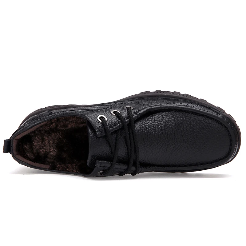 Tamanho Botas Boots Alta Qualidade 48 Masculinos Confortáveis Sapatos Genuíno Homens Dos Couro Inverno Grande De Quentes Neve Moda Botas Ankle Preto marrom UfPAwYqf