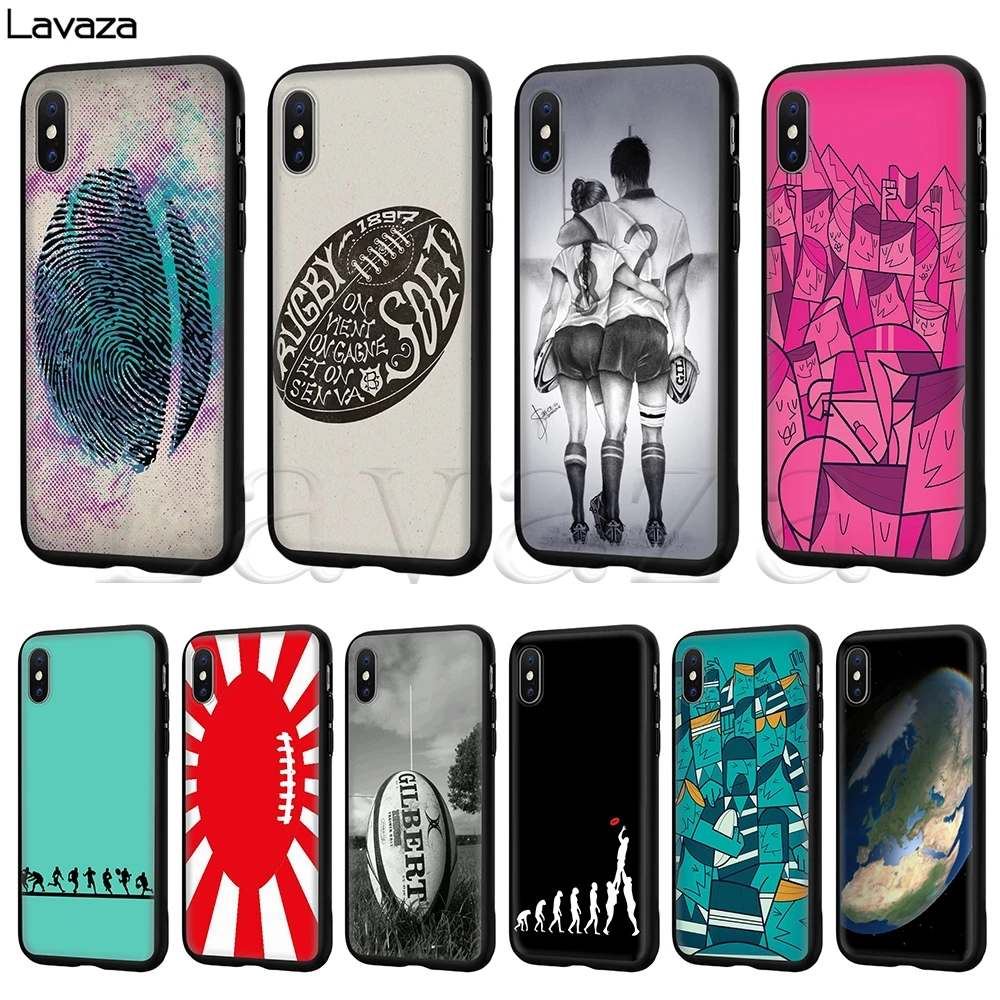 Спортивный силиконовый мягкий чехол Lavaza с регби мячом для iPhone 12 Mini 11 Pro XS Max XR X 8 7 6 6S