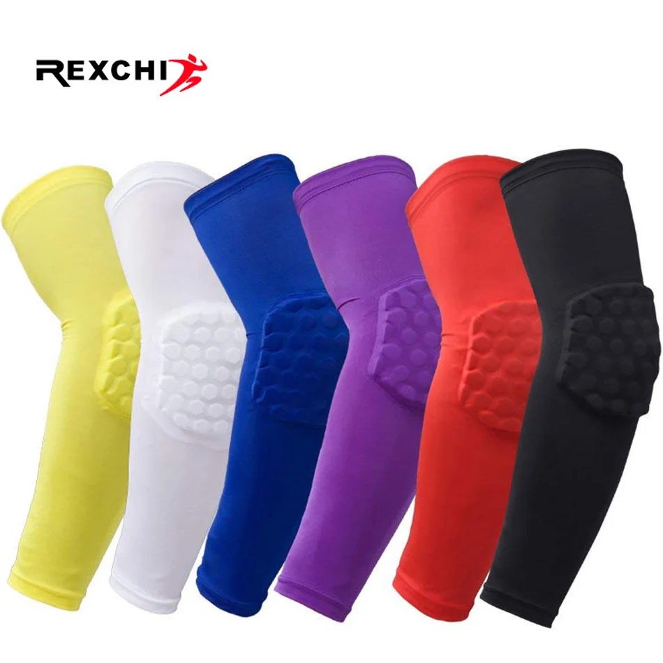 REXCHI 1 PC Honeycomb Sports Elbow Support Training Brace Protective Gear Elastic Arm Sleeve Bandage Pads Basketball Volleyball