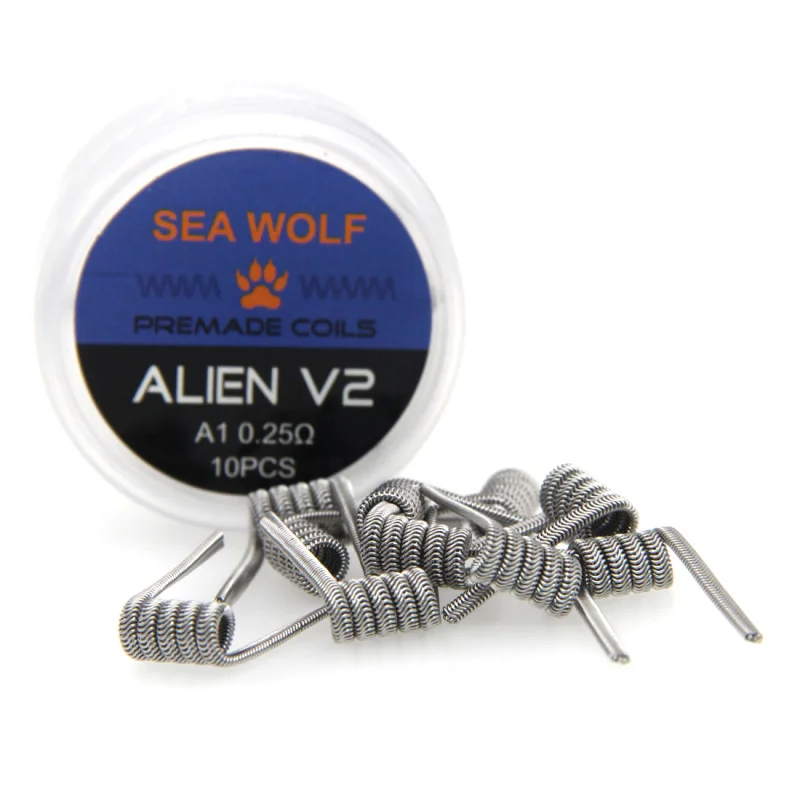 Море волка 10 шт. Alien V2 готовые катушки A1 для RDA RTA атомайзер DIY катушка|coil alien|fused