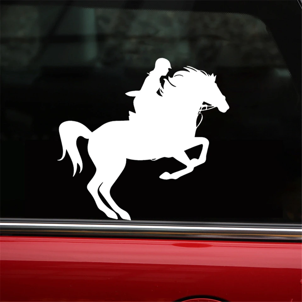 Riding Horse Sport Vinyl Car-Styling Decor Car Sticker Fashion Car Body Window Wall Door Creative Decal Stickers 14.7cm13 (3)_