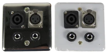 

STARAUDIO 2Pcs XLR 3Pin Female + 2x6.35mm 1/4" Stereo+ XLR 3Pin Male Socket SS Wall Plate Panel SWP-2001