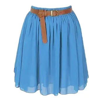 

Women's Skirt Skirts Faldas Jupe Femme Shein Saia Women Mini Skirt Girls Chiffon Short Dress Pleated Retro Elastic Waist Ed
